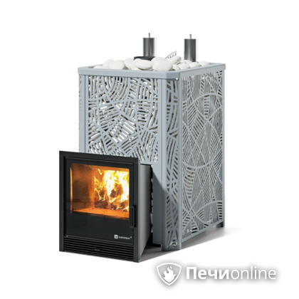 Дровяная печь-каменка ИзиСтим Ялта 35 (Модерн), AISI 430 в Хабаровске